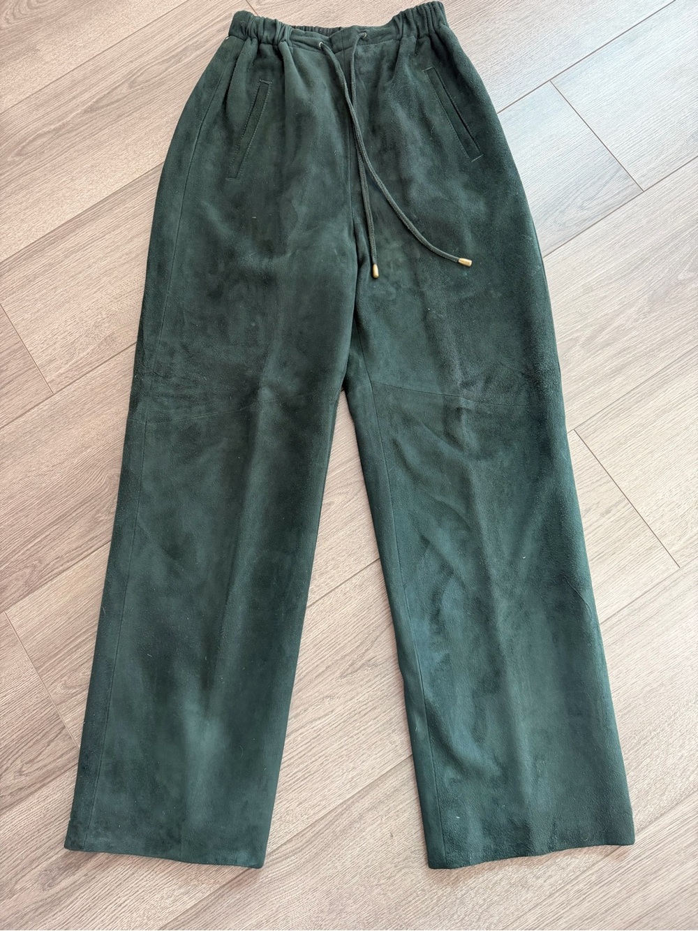 Siena suede Drawstring Wide-Leg Trousers